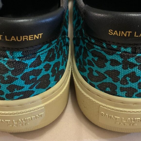 Saint Laurent Paris Slip-On Sneakers – Men’s 43 / US 9 – Blue Leopard - Picture 5 of 11
